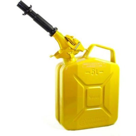 SWISS LINK/STORMTEC USA Wavian Jerry Can w/Spout & Spout Adapter, Yellow, 5 Liter/1.32 Gallon Capacity - 3026 3026
